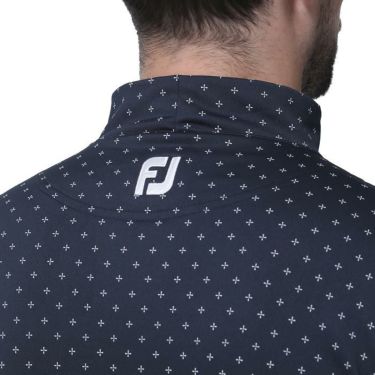 フットジョイ FootJoy　メンズ ロゴ刺繍 総柄プリント ストレッチ 長袖 モックネックシャツ FJ-F23-S11　2023年モデル 詳細6