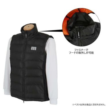 マンシングウェア Munsingwear　メンズ 防風 生地切替 着脱可能フード付き 中綿 ハイネック ベスト MEMWJK50　2023年モデル 詳細3