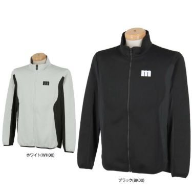 マンシングウェア Munsingwear　メンズ ロゴデザイン 総柄ジャカード 生地切替 長袖 フルジップ ブルゾン MEMWJL50　2023年モデル 詳細1