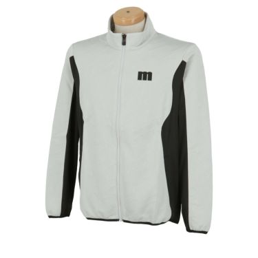 マンシングウェア Munsingwear　メンズ ロゴデザイン 総柄ジャカード 生地切替 長袖 フルジップ ブルゾン MEMWJL50　2023年モデル ホワイト（WH00）