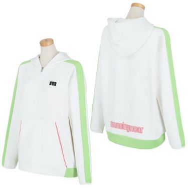 マンシングウェア Munsingwear　レディース ENVOY 配色切替 ダンボール素材 ストレッチ 長袖 ハーフジップ フーディー MEWWJL50　2023年モデル 詳細2