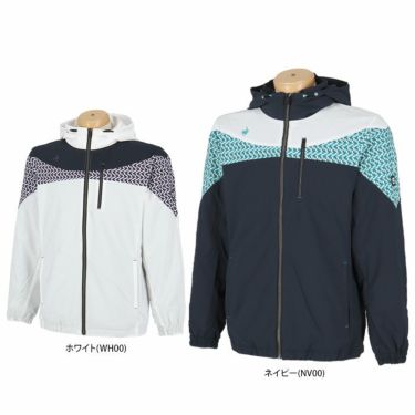 ルコック Le coq sportif　メンズ 撥水 防風 配色切替 裏地付き 長袖 フード付き フルジップ ブルゾン QGMWJK05　2023年モデル 詳細1