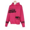 ジャックバニー Jack Bunny!!　レディース ロゴジャカード 長袖 ドロップショルダー ニット フーディー 263-4272934　2024年モデル ピンク（090）