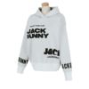 ジャックバニー Jack Bunny!!　レディース ロゴジャカード 長袖 ドロップショルダー ニット フーディー 263-4272934　2024年モデル ホワイト（030）