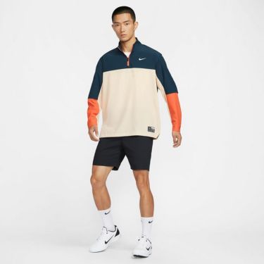 ナイキ NIKE　メンズ Dri-FIT 長袖 ハーフジップ ジャケット FQ1156 126 サンドドリフト/アーモリーネイビー/ビンテージコーラル/ホワイト　2024モデル 詳細6