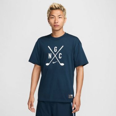 ナイキ NIKE　メンズ マックス90 ゴルフ ロゴプリント 半袖 Tシャツ FZ8104 478 アーモリーネイビー　2024年モデル ネイビー（478）