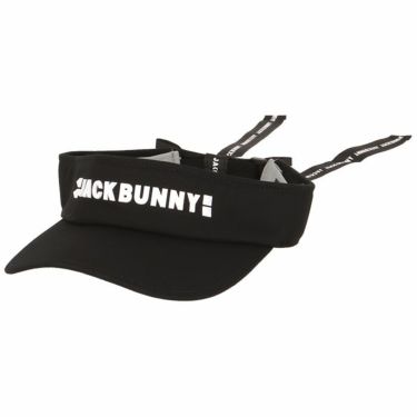 ジャックバニー Jack Bunny!!　レディース リボン付き コットンツイル 立体ロゴプリント サンバイザー 262-4287904 010 ブラック　2024年モデル ブラック（010）