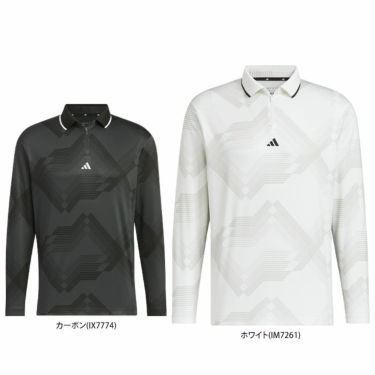 アディダス adidas　メンズ ULTIMATE365 グラフィックプリント 長袖 ハーフジップ ポロシャツ JSB98　2024年モデル 詳細1