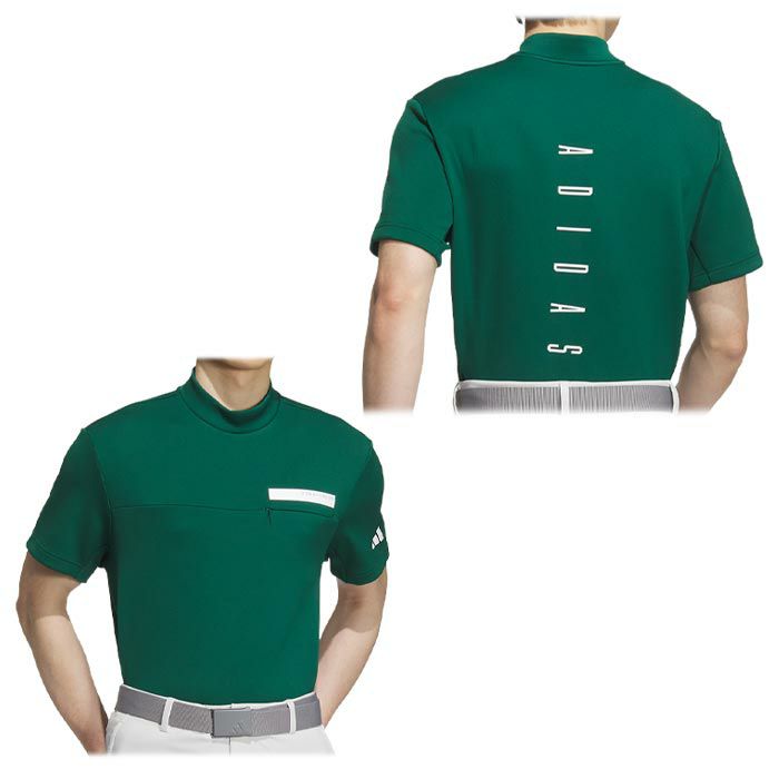 アディダス adidas　メンズ ULTIMATE365 ロゴプリント 胸ポケット付き ストレッチ 半袖 モックネックシャツ JTY66　2024年モデル 詳細2