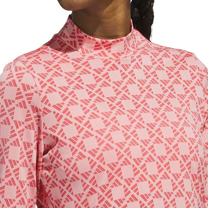 アディダス adidas　レディース ULTIMATE365 総柄 ロゴジャガード ストレッチ 長袖 モックネックシャツ JRY49　2024年モデル 詳細3