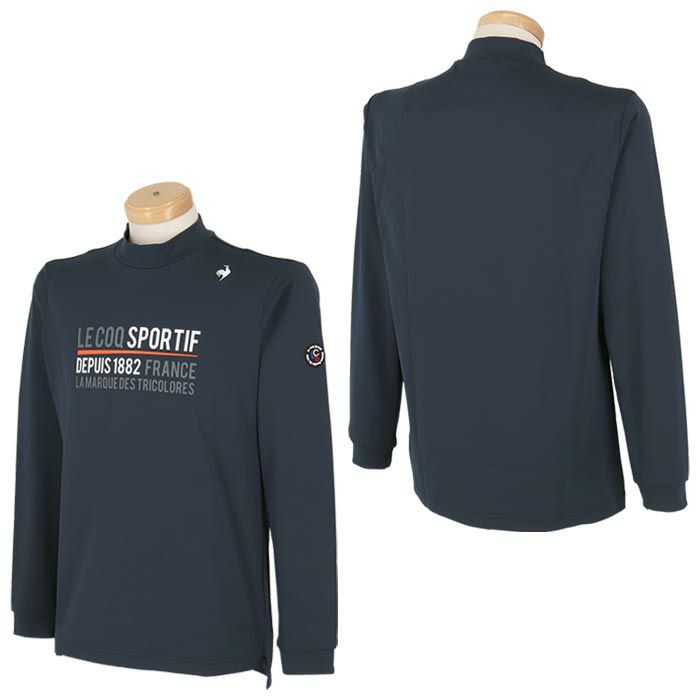 ルコック Le coq sportif　メンズ ロゴプリント ストレッチ UVカット 長袖 モックネックシャツ LG4FLS51M　2024年モデル 詳細2