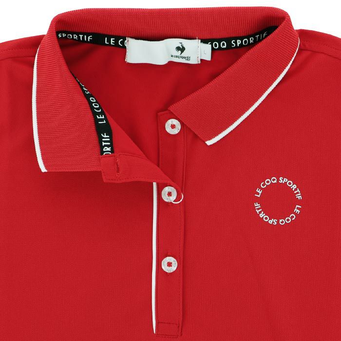 ルコック Le coq sportif　レディース ロゴデザイン 鹿の子 ストレッチ UVカット 長袖 リブ衿 ポロシャツ LG4FLS00L　2024年モデル 詳細3