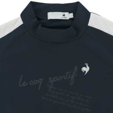 ルコック Le coq sportif　レディース 配色ライン ストレッチ UVカット 長袖 ラウンドヘム モックネックシャツ LG4FLS51L　2024年モデル 詳細3