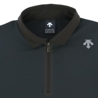 デサントゴルフ DESCENTE GOLF　メンズ ロゴデザイン ベアスムース 生地切替 半袖 ハーフジップ ポロシャツ DG4FHS00M　2024年モデル 詳細3