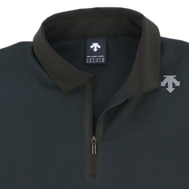 デサントゴルフ DESCENTE GOLF　メンズ ロゴデザイン ベアスムース 生地切替 半袖 ハーフジップ ポロシャツ DG4FHS00M　2024年モデル 詳細4