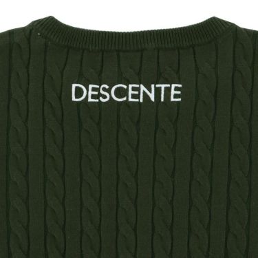 デサントゴルフ DESCENTE GOLF　レディース ロゴ刺繍 ケーブル編み 長袖 クルーネック セーター DG4FST04L　2024年モデル 詳細4