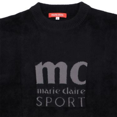 マリクレール marie claire　レディース ロゴジャカード モールヤーンニット 長袖 チュニック丈 クルーネック セーター 733-730　2023年モデル 詳細3