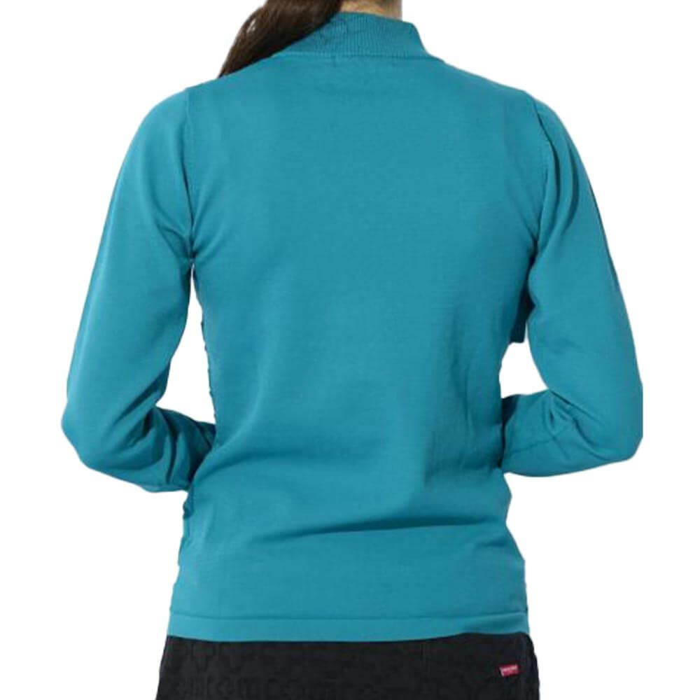 マリクレール marie claire　レディース フリル 切替デザイン ロゴジャカード 長袖 モックネック セーター 733-771　2023年モデル 詳細2