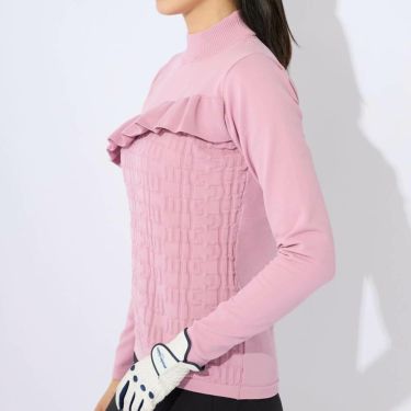 マリクレール marie claire　レディース フリル 切替デザイン ロゴジャカード 長袖 モックネック セーター 733-771　2023年モデル 詳細6