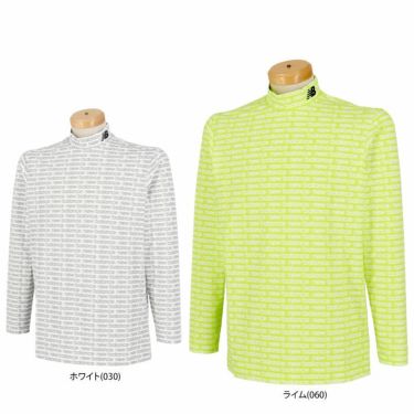 ニューバランスゴルフ　メンズ SPORT 総柄プリント ボーダーシフトロゴ ストレッチ 長袖 モックネックシャツ 012-4267001　2024年モデル 詳細1