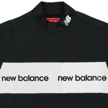 ニューバランスゴルフ　メンズ SPORT ロゴプリント メッシュ 配色ライン ストレッチ 長袖 モックネックシャツ 012-4267003　2024年モデル 詳細3