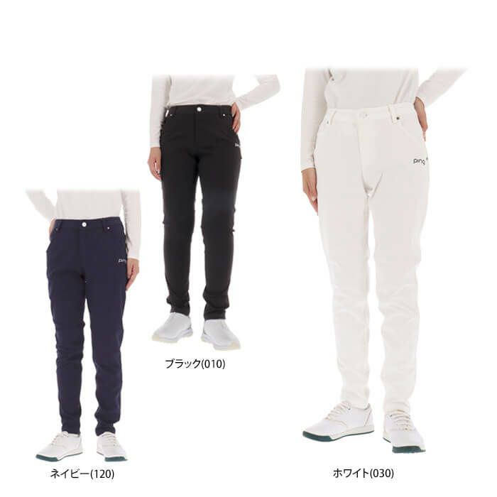 ピン PING　レディース ストレッチ バックロゴ刺繍 ツイル 5ポケット ロングパンツ 622-4231806　2024年モデル [裾上げ対応1●] 詳細1