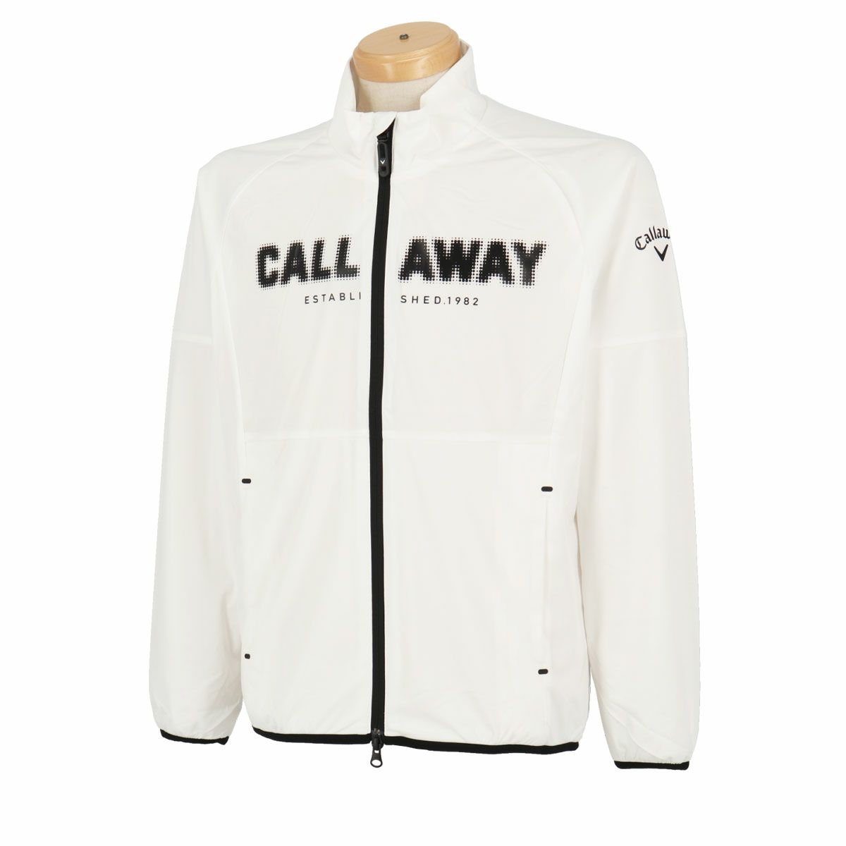 キャロウェイ Callaway　メンズ ロゴプリント メッシュ裏地 スターストレッチ 収納袋付き 長袖 フルジップ ブルゾン C24215100　2024年モデル ホワイト（1030）