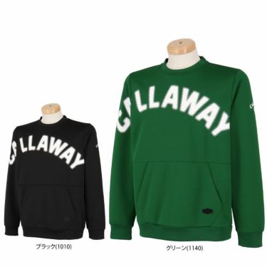 キャロウェイ Callaway　メンズ ロゴプリント ダンボールスウェット 長袖 カンガルーポケット クルーネック プルオーバー C24217106　2024年モデル 詳細1