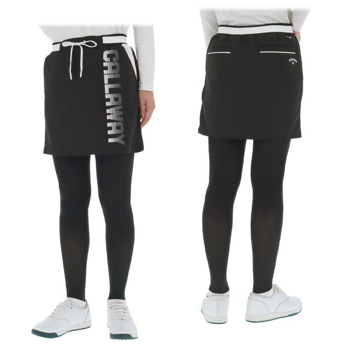 キャロウェイ Callaway　レディース ドットロゴプリント ダンボールスウェット バイカラー スカート C24228205　2024年モデル 詳細2