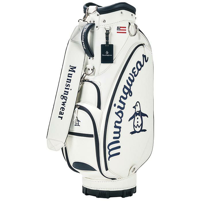 Munsingwear ゴルフバッグ ホワイト MUNSINGWEAR Golf Men's Caddy Bag 9.5 x 47 inch 3.7kg White