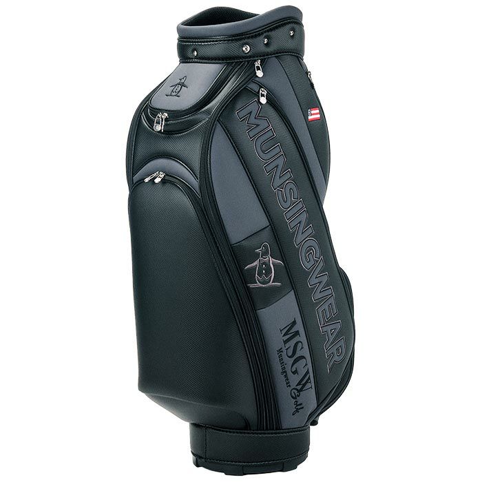 マンシングウェア Munsingwear　ビッグロゴ キャディバッグ MG4FCB05M BK00 ブラック　2024年モデル 詳細1