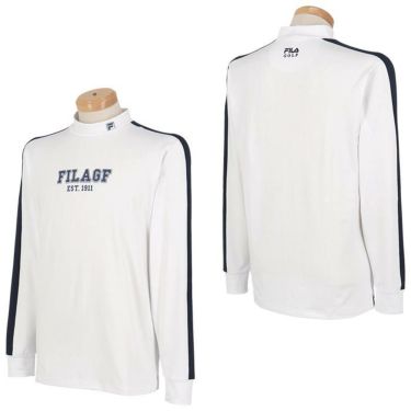 フィラ FILA　メンズ タイポグラフィ柄 サイドライン 裏微起毛 長袖 モックネックシャツ 784-510　2024年モデル 詳細2