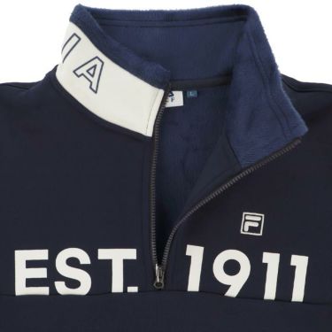 フィラ FILA　レディース 配色切替 裏起毛 ロゴプリント ストレッチ 長袖 ハーフジップシャツ 794-504　2024年モデル 詳細4