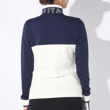 フィラ FILA　レディース 配色切替 裏起毛 ロゴプリント ストレッチ 長袖 ハーフジップシャツ 794-504　2024年モデル 詳細6