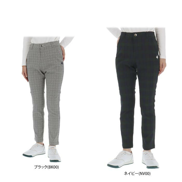 ジーフォア ゴルフ ウェア レディース パンツ 9分丈 黒、白のMサイズ