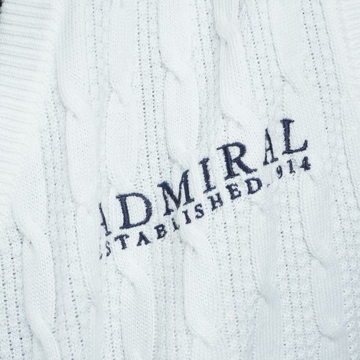 アドミラル Admiral　メンズ 軽量 ケーブル編み 編地切替 Vネック ベスト ADMA471　2024年モデル 詳細4