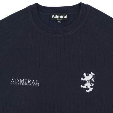 アドミラル Admiral　メンズ ビッグランパント刺繍 長袖 クルーネック セーター ADMA472　2024年モデル 詳細3