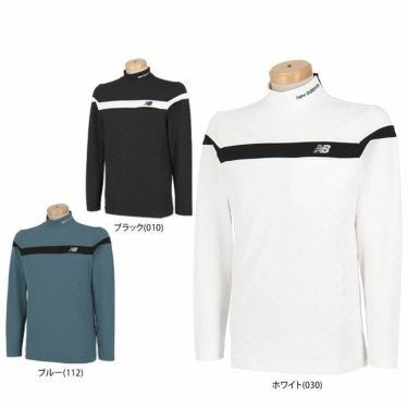  ニューバランスゴルフ　メンズ SPORT チェストライン 総柄エンボス ストレッチ 長袖 モックネックシャツ 012-4267006　2024年モデル 詳細1