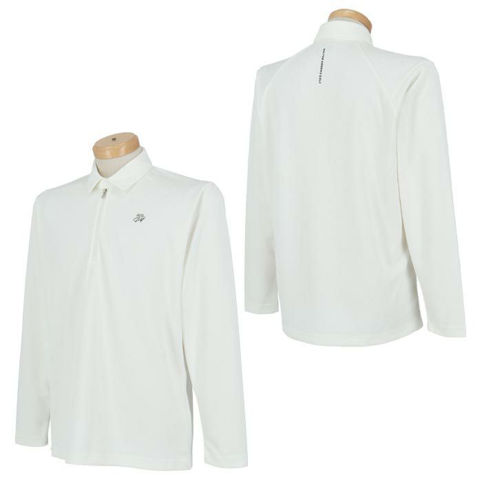 ユナイテッドアローズゴルフ　メンズ ヘリンボン柄 ジャカード 長袖 ハーフジップ ポロシャツ 6012-699-0057　2024年モデル 詳細2