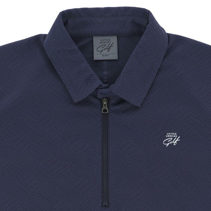 ユナイテッドアローズゴルフ　メンズ ヘリンボン柄 ジャカード 長袖 ハーフジップ ポロシャツ 6012-699-0057　2024年モデル 詳細3
