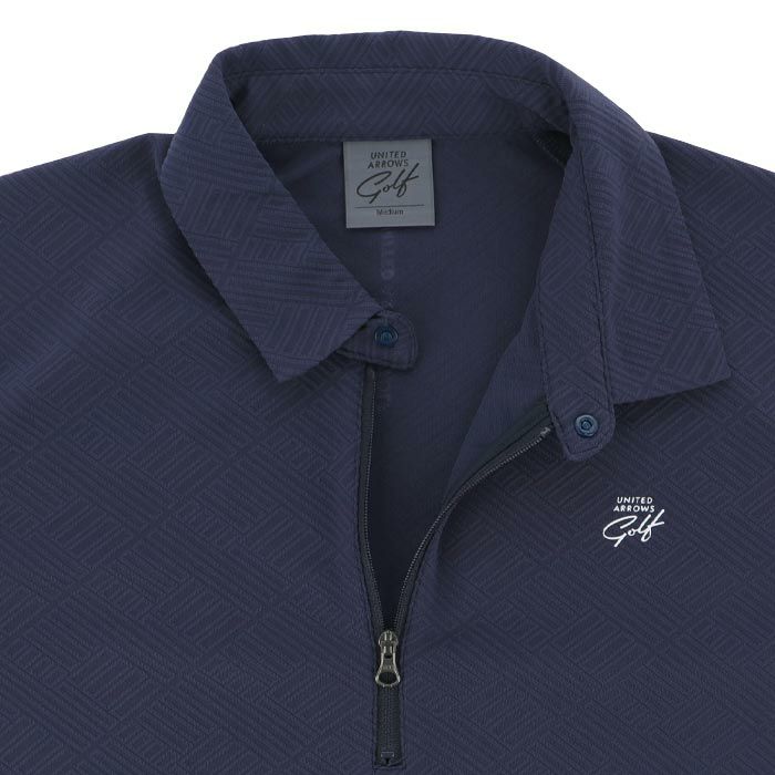 ユナイテッドアローズゴルフ　メンズ ヘリンボン柄 ジャカード 長袖 ハーフジップ ポロシャツ 6012-699-0057　2024年モデル 詳細4