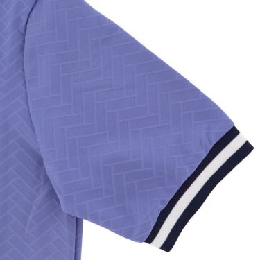 ユナイテッドアローズゴルフ　レディース ヘリンボン柄 ライン使い 半袖 リブ衿 モックネックシャツ 6017-699-0091　2024年モデル 詳細4