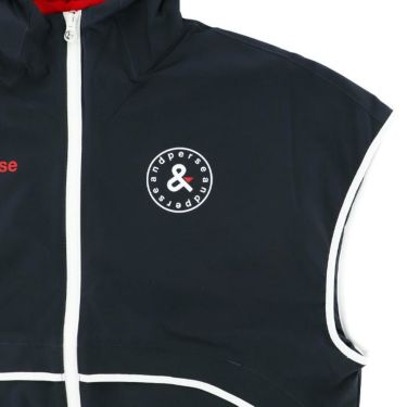 アンパスィ and per se　レディース 撥水 ロゴプリント ストレッチ フード付き フルジップ ベスト AFF1004G3　2024年モデル 詳細7