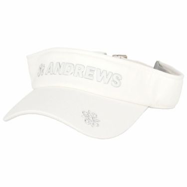 セントアンドリュース St ANDREWS　ロゴデザイン 起毛ツイル サンバイザー 042-4287052 030 ホワイト　2024年モデル ホワイト（030）