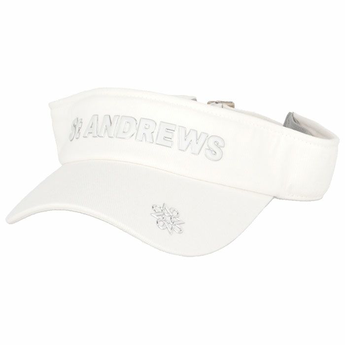 セントアンドリュース St ANDREWS　ロゴデザイン 起毛ツイル サンバイザー 042-4287052 030 ホワイト　2024年モデル ホワイト（030）