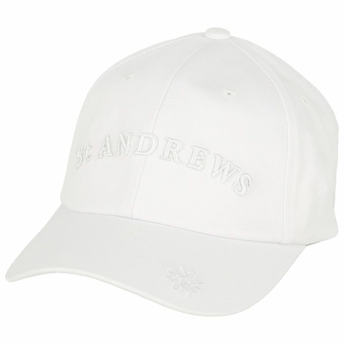 セントアンドリュース St ANDREWS　立体刺繍ロゴ ツイル キャップ 042-4287851 030 ホワイト　2024年モデル ホワイト（030）