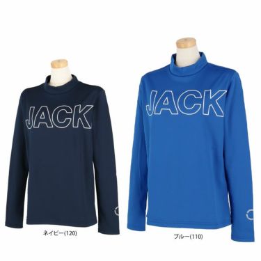 ジャックバニー Jack Bunny!!　レディース ビッグロゴプリント ストレッチ 裏起毛 長袖 モックネックシャツ 263-4266122　2024年モデル 詳細1