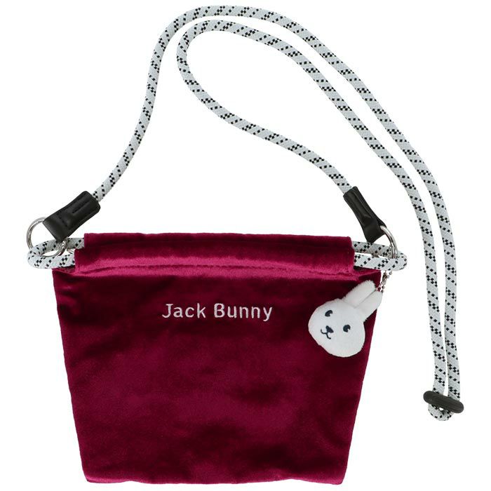 ジャックバニー Jack Bunny!!　レディース うさぎチャーム付き ベロア ショルダー ポーチ 262-4284016 090 ピンク　2024年モデル ピンク（090）