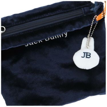 ジャックバニー Jack Bunny!!　レディース うさぎチャーム付き ベロア ショルダー ポーチ 262-4284016 120 ネイビー　2024年モデル 詳細1