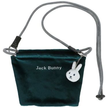 ジャックバニー Jack Bunny!!　レディース うさぎチャーム付き ベロア ショルダー ポーチ 262-4284016 140 グリーン　2024年モデル グリーン（140）